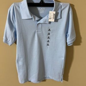 Boys Carolina Blue Collar Shirt